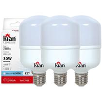 Kit 3 Lampadas Led Bulbo 30w Branco Frio Valor Promocional