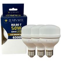 Kit 3 Lâmpadas Led Bulbo 50w E27 Branco Frio Inmetro Luminarte