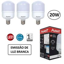 Kit 3 Lâmpadas Led Bulbo 6500K 20W Avant