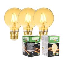 Kit 3 Lâmpadas Led Filamento Retrô Decorativa Taschibra