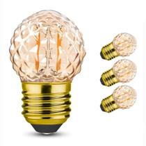 Kit 3 Lâmpadas LED G40 E26 1W 2200K Luz Quente Grensk Kit 3 Lâmpadas LED G40 E26 1W 2200K Luz Quente Grensk