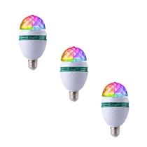 Kit 3 Lampadas Led Giratoria Colorida Rgb Festa - 127/220V