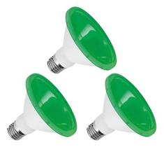 Kit 3 Lâmpadas Led Par30 10w Verde 127 220v E27 Luminatti Verde Kit 3 Lâmpadas Led Par30 10w Verde 127 220v E27 Luminatti Verde