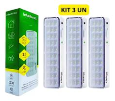 Kit 3 Lâmpadas Luminária De Emergência Recarregável Lâmpada Kit 3 Lâmpadas Luminária De Emergência Recarregável Lâmpada