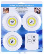 Kit 3 Lampadas Luminaria Led Controle S/ Fio Spot Remoto 15W