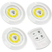 Kit 3 Lampadas Luminaria Led Controle Sem Fio Spot Remoto 15w