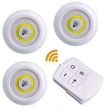 Kit 3 Lampadas Luminaria Led Controle Sem Fio Spot Remoto 15w