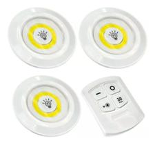 Kit 3 Lampadas Luminaria Led Controle Sem Fio Spot Remoto 15w - Economia Solar