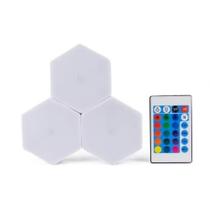 Kit 3 Lampadas Luminaria Led Sem Fio RGB Touch De Encaixe