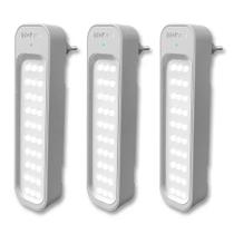 Kit 3 Lâmpadas Luminárias De Emergência 30 LEDS - Intelbras LEA 150 - Até 40m2