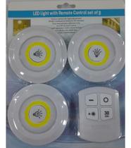 Kit 3 Lâmpadas Luminárias Led Spot S/ Fio Controle Remoto