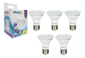 Kit 3 Lâmpadas Par20 E27 Led 7w Amarela 2700k Bivolt Galaxy