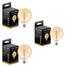 Kit 3 Lâmpadas Retro Vintage G95 4w Filamento 2200k Volter Kit 3 Lâmpadas Retro Vintage G95 4w Filamento 2200k Volter