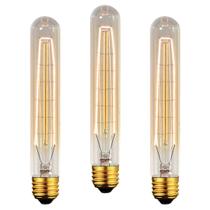 kit 3 Lâmpadas Retro Vintage T9 Filamento Carbono 110v