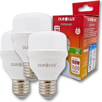 KIT 3 Lampadas SuperLed alta Potencia Ourolux 20W E27 6500K