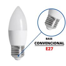 Kit 3 Lâmpadas Vela LED Leitosa Soquete E27 4 Watts Branco Frio 6.500 K