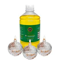 Kit 3 Lamparina Bola + 500ml Fluido Citronela