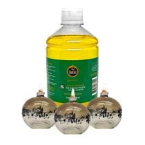 Kit 3 Lamparinas Decor Sensações + 500Ml De Fluido Citronela