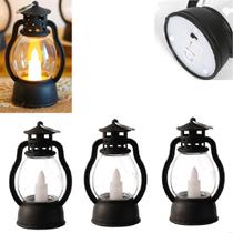 Kit 3 Lampião Vela Decorativa Lâmpada Luz LED Luminária Mini Kit 3 Lampião Vela Decorativa Lâmpada Luz LED Luminária Mini