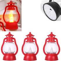Kit 3 Lampião Vela Decorativa Lâmpada Luz LED Luminária Mini