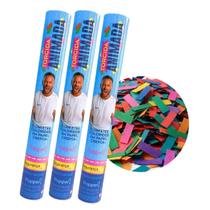 Kit 3 Lança Confete Colorido Torcida Copa Neymar Popper Kit 3 Lança Confete Colorido Torcida Copa Neymar Popper