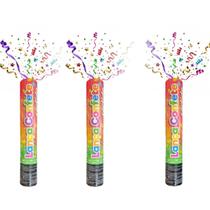 Kit 3 Lança Confetes Papel Colorido Festas Casamento Eventos