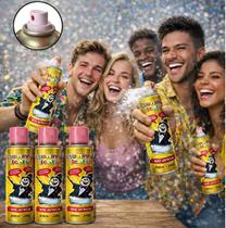Kit 3 Lança Espuminha Carnaval 400ml Spray + Confete Brinde
