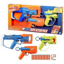 Kit 3 Lançadores Nerf Dardos Triple Action - Hasbro F9841 Kit 3 Lançadores Nerf Dardos Triple Action - Hasbro F9841