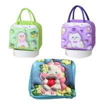 Kit 3 Lancheiras Escolar De Desenho Animado Infantil Bolsa Kit 3 Lancheiras Escolar De Desenho Animado Infantil Bolsa