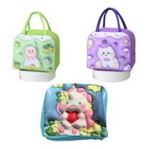 Kit 3 Lancheiras Infantil De Desenho Animado Portátil Lancheira Portátil Bolsa De Alta Qualidade Kit 3 Lancheiras Infantil De Desenho Animado Portátil Lancheira Portátil Bolsa De Alta Qualidade
