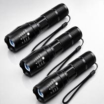 Kit 3 Lanterna Tática Militar Potente Led Zoom X1000 Camping Recarregável Longo Alcance Caça, Pesca, Blackout Atacado Kit 3 Lanterna Tática Militar Potente Led Zoom X1000 Camping Recarregável Longo Alcance Caça, Pesca, Blackout Atacado