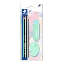 Kit 3 Lápis Borracha Apontador Staedtler Noris Pastel Kit 3 Lápis Borracha Apontador Staedtler Noris Pastel