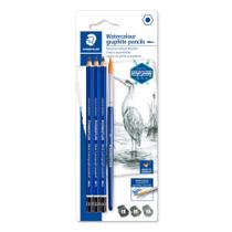 Kit 3 Lápis Grafite Graduado Staedtler Lumograph + Pincel