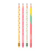 Kit 3 Lápis Preto Escolar HB Com Borracha Estampas Picolé Kit 3 Lápis Preto Escolar HB Com Borracha Estampas Picolé