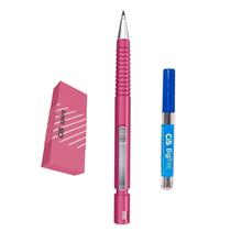 Kit 3 Lapiseira Tecnocis 2.0 Rosa + Grafite + Borracha Neon