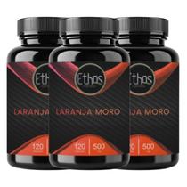Kit 3 Laranja Moro 120 Capsulas 500mg Ethos Nutrition