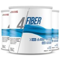 Kit 3 Latas 4 Fiber Fibras P/ Equilíbrio Intestinal - 200g Clinicmais
