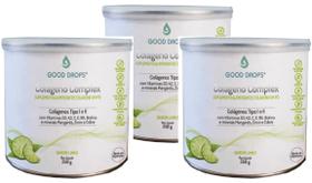 Kit 3 latas - Colágeno Complex Good Drops Sabor Limão - Peptídeos de Colágeno, Colágeno tipo II (40 mg) com Vitaminas e Sais Minerais