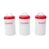 Kit 3 Latas Decorativa Para Cozinha Café Biscoito Açúcar