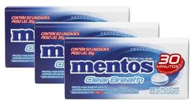 kit 3 Latinhas Mentos Pastilhas Clear Breath Peppermint 35g