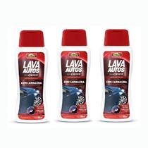 Kit 3 Lava Autos c Cera Carnaúba Carros Brilho Proauto 500ml Kit 3 Lava Autos c Cera Carnaúba Carros Brilho Proauto 500ml