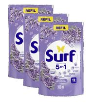 kit 3 Lava Roupa Sabão Líquido Surf Lavanda Refil 900ml