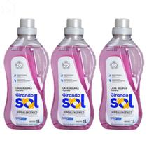 Kit 3 Lava Roupas Líquido Girando Sol 1 Litro Hipoalergenico