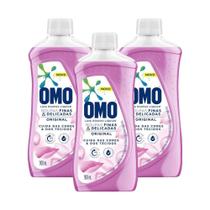 Kit 3 Lava-Roupas Líquido Omo Roupas Finas e Delicadas Original 900ml