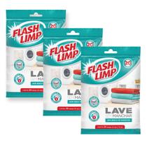 Kit 3 Lave Sem Manchar Lenço Antimanchas para Roupas Máquina de Lavar Flash Limp SAN7764