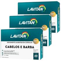 Kit 3 Lavitan Cabelos e Barba Mais Hair Men 60 Cápsulas - CMD BRASIL DISTRIBUIDORA DE MEDICAMENTOS