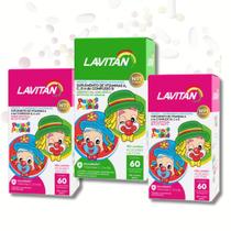 Kit 3 Lavitan Infantil Mastigável Vitaminas crianças 60caps