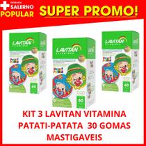 Kit 3 Lavitan Kids Sabor Frutas Com 60 Comprimidos Mastigáveis Infantil para crianças