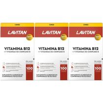 Kit 3 Lavitan Vitamina B12 + 7 Vitaminas Complexo B Com 100 Comp. - Cimed Kit 3 Lavitan Vitamina B12 + 7 Vitaminas Complexo B Com 100 Comp. - Cimed