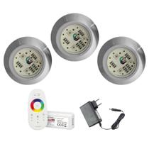 KIT 3 LED 9W RGB + CENTRAL E FONTE 12v P/ ILUMINAÇÃO PISCINA KIT 3 LED 9W RGB + CENTRAL E FONTE 12v P/ ILUMINAÇÃO PISCINA